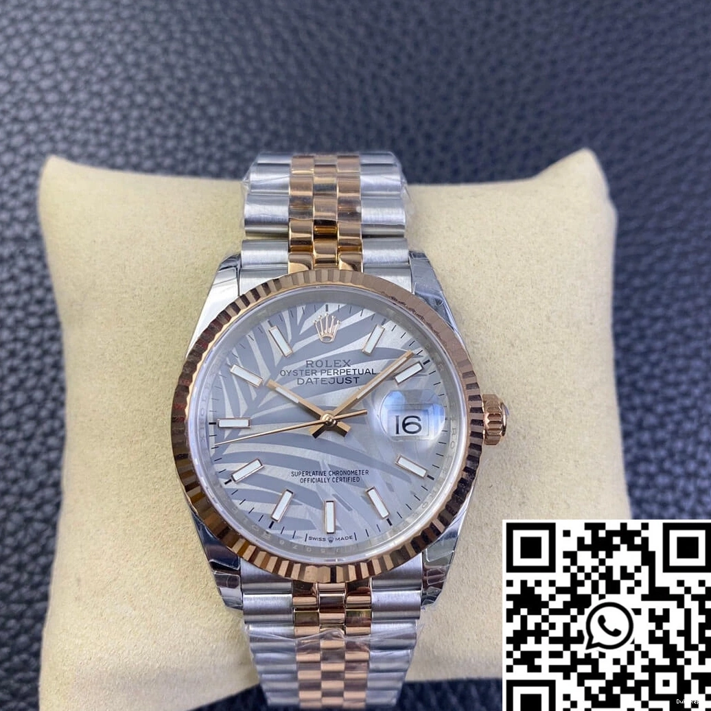 Rolex Pattern Leaf Datejust Silver Palm EW M126231-0031 Dial Factory 0106